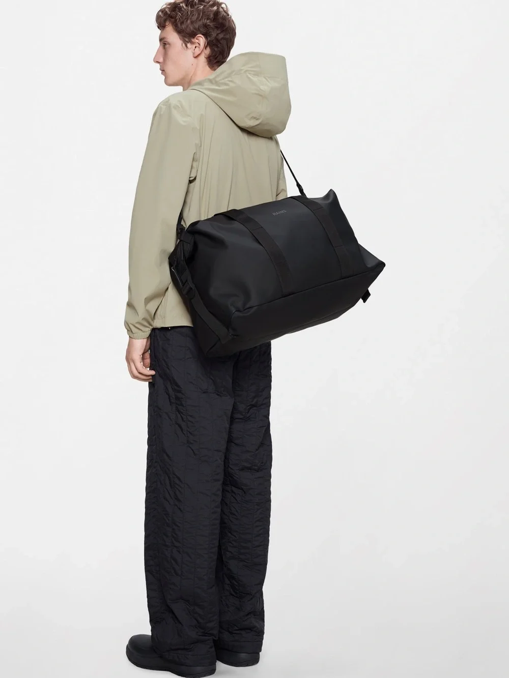 Rains Black Waterproof Duffel Bag Small